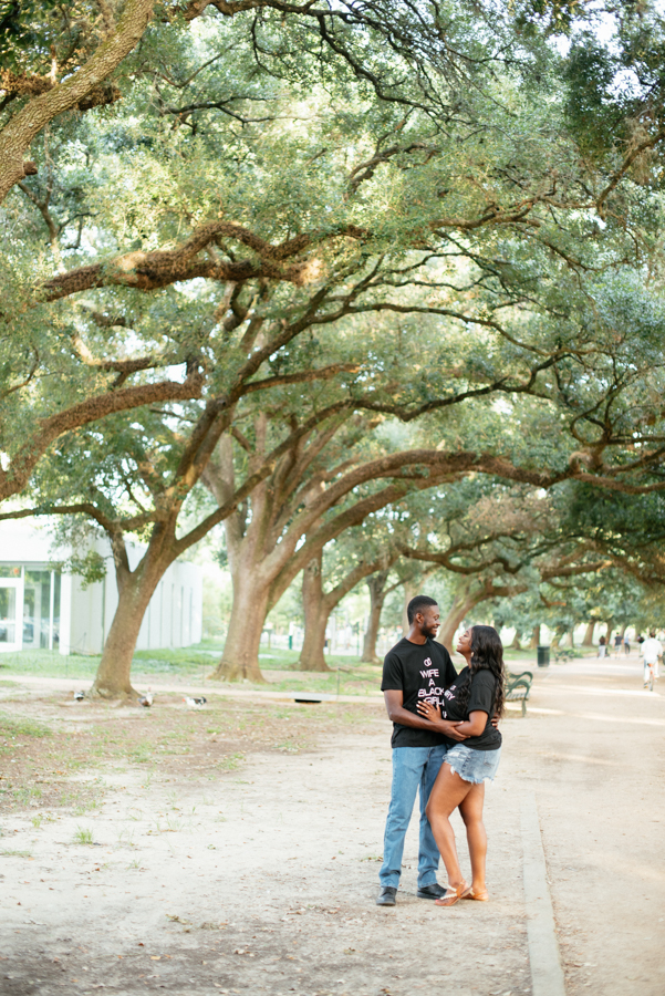 Engagement Photography at Marvin Taylor Trail Hermann Park Houston