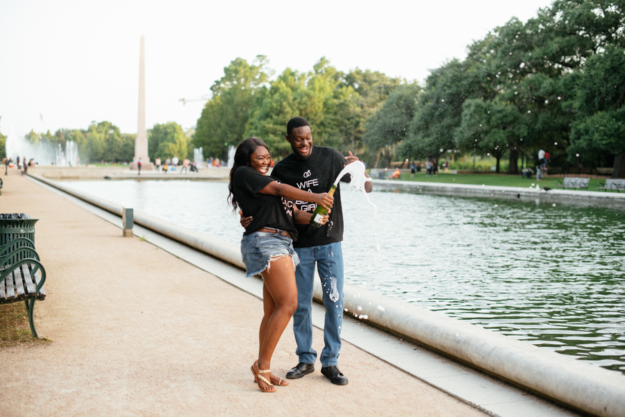 Engagement Photography at Marvin Taylor Trail Hermann Park Houston