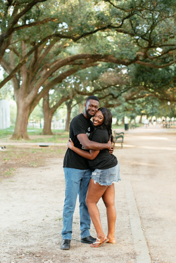 Engagement Photography at Marvin Taylor Trail Hermann Park Houston