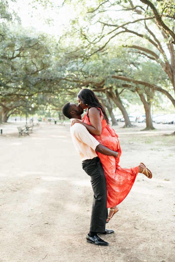 Engagement Photography at Marvin Taylor Trail Hermann Park Houston