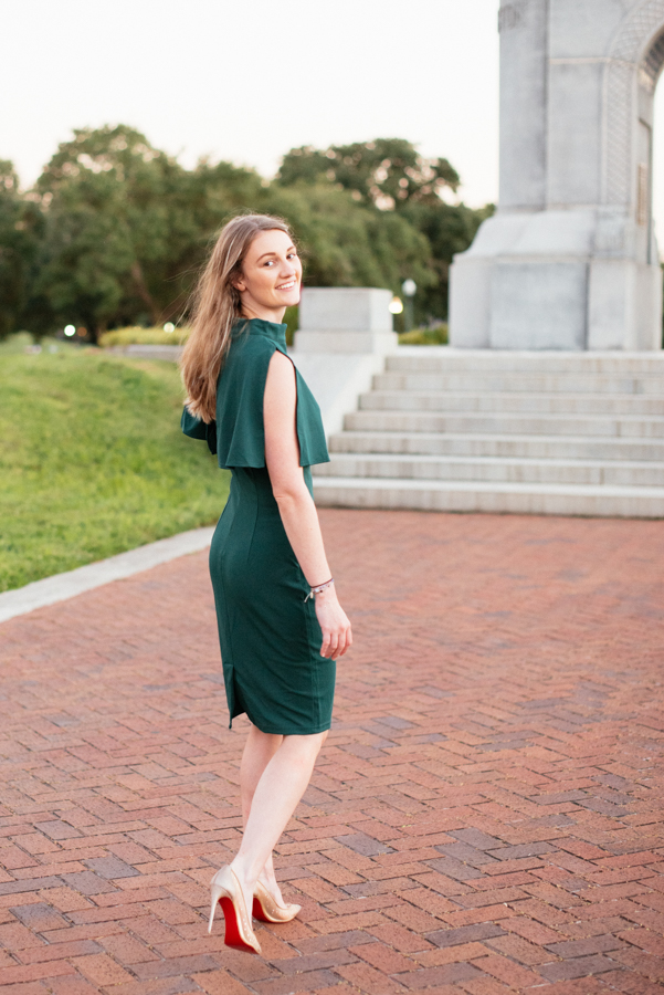 Engagement Session Sam Houston Statue at Hermann Park