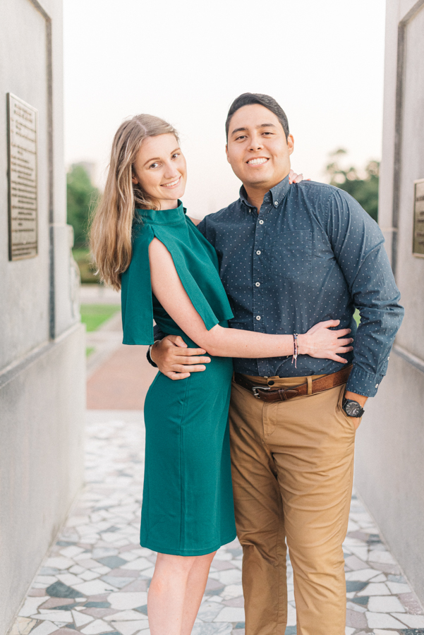 Engagement Session Sam Houston Statue at Hermann Park