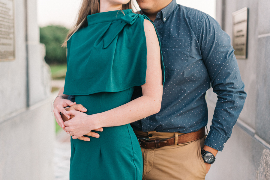 Engagement Session Sam Houston Statue at Hermann Park