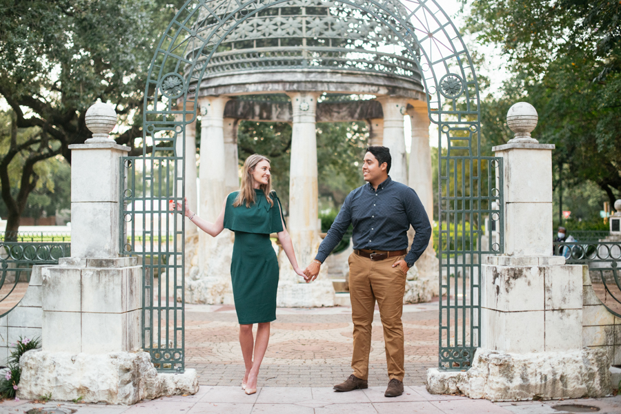 Engagement Session Sam Houston Statue at Hermann Park