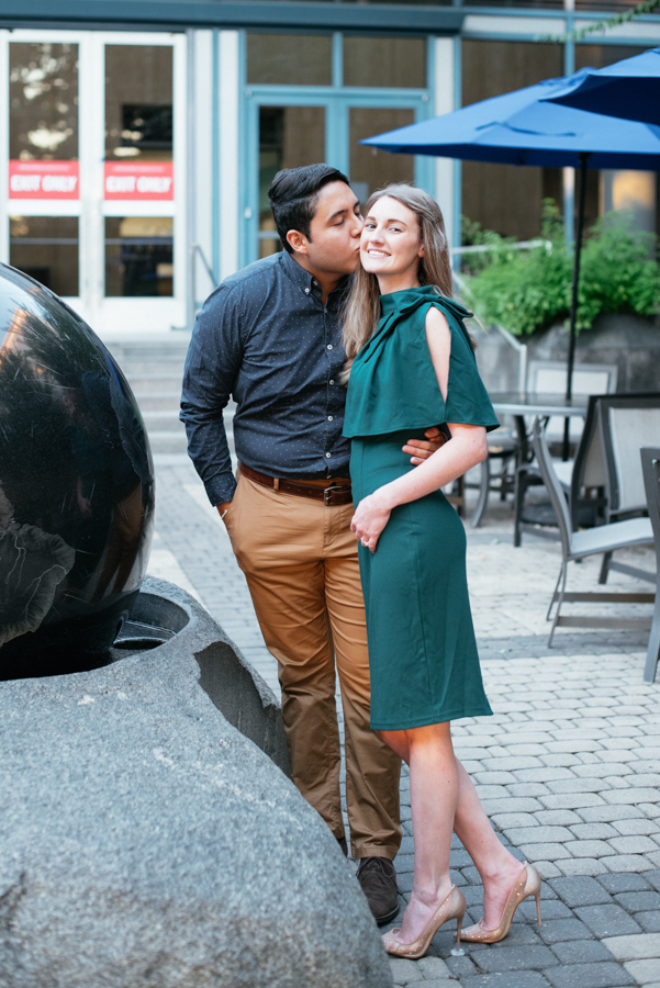 Engagement Session Sam Houston Statue at Hermann Park