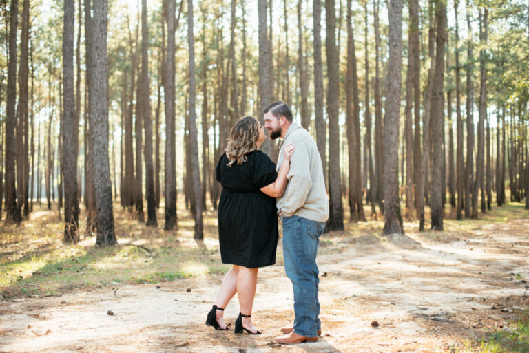 conroe tall tree engagement photography session