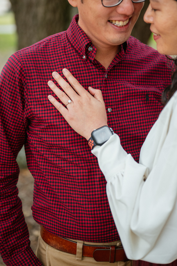 the waterwall park houston and rice university engagement photography