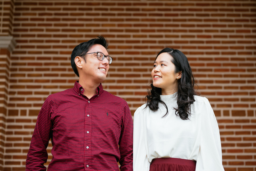 the waterwall park houston and rice university engagement photography